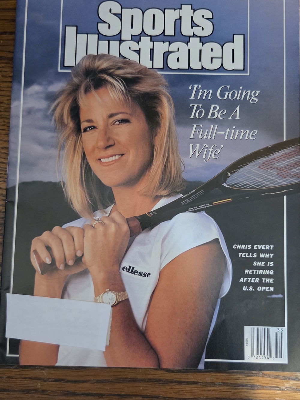 Sports Illustrated Magazine Cover Featuring Chris Evert - White Ellesse Top